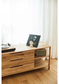 Comodă în culoare naturală joasă din lemn de stejar 140x64 cm Twig – The Beds