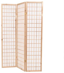 Paravan pliabil cu 3 panouri, stil japonez, 120x170 cm, Natural Maro, 3