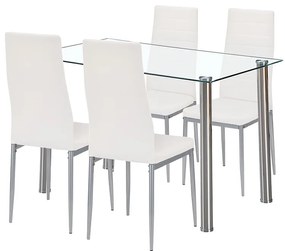 Mateo 4+1 set de sufragerie alb-gri