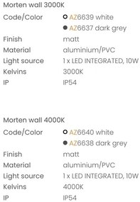 Aplica perete exterior, Protectie IP54, MORTEN gri inchis 4000K