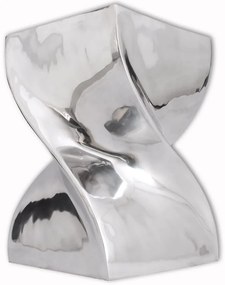 vidaXL Scaun/Masă laterală cu formă răsucită, aluminiu, argintiu