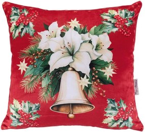 decoDoma Set de 3 fețe pernuțe RED POINSETTIA 45 x 45 cm