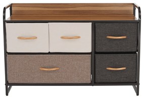 Comoda cu sertare din material textil HAZEL TIP 4,maro, S