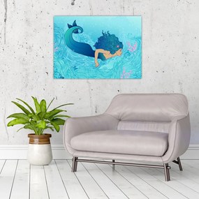 Tablou pe sticlă - Sirena (70x50 cm)