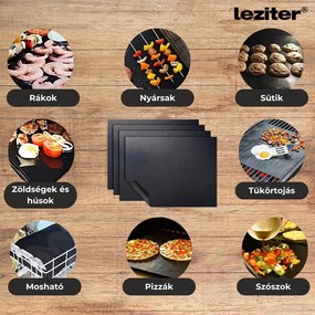 Tavă de copt cu grătar din teflon, 4 bucăți