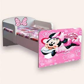 Patut copii gradinita 2-6 ani Minnie Mouse 30x60 cm cu paravane laterale si Saltea SafeNest CMG51899930476884