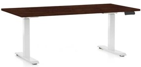 Masă înălțime reglabilă OfficeTech D, 160 x 80 cm, picioare albe, wenge