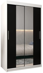 Dulap de haine 120 cm Toki 1 (alb mat + negru mat). 1064888