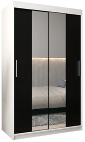 Dulap de haine 120 cm Toki 1 (alb mat + negru mat). 1064888