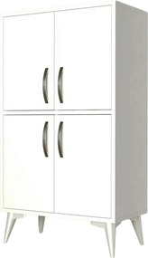 Dulap MDL0201, alb, PAL melaminat, cu 4 usi, 60x35x109 cm
