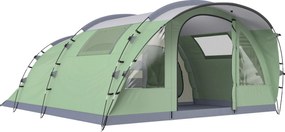 Outsunny Cort Mare Multi-Cameră pentru 2-4 Persoane, cu Ferestre și Verandă, Verde | Aosom Romania