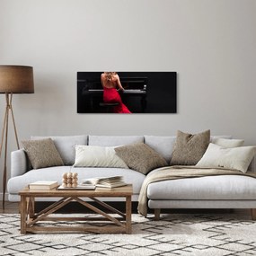 Tablou - Femeia cântând la pian (120x50 cm)
