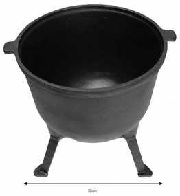 Vas de gatit din fonta Kinghoff KH 2233, Vânătoare, 10 litri, Negru