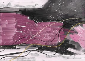Tablou - Abstracție roz-roșu (70x50 cm)