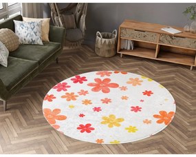 Covor pentru copii portocaliu-fildeș lavabil ø100 cm Fall Flowers – Vitaus