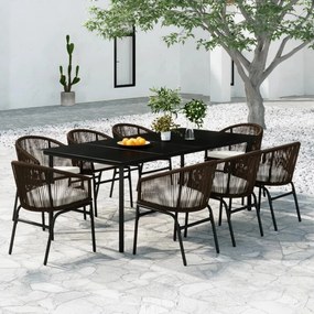 vidaXL Set de mobilier pentru grădină, 9 piese, maro