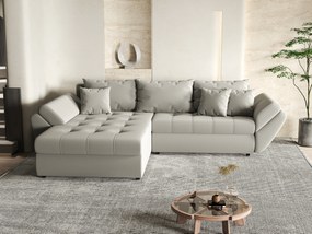 Colțar extensibil dumonde cu ladă de depozitare si sezut confortabil din spuma high-density, Loana Royal Grey 270x185 cm