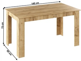 Masa de sufragerie GENERAL NEW, stejar artisan