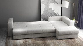 Colțar extensibil dumonde cu ladă de depozitare si sezut confortabil din spuma high-density, Gloria Zoom Cream II 320x183 cm