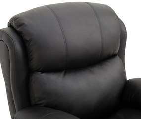 HOMCOM Fotoliu Relax cu 8 Puncte de Masaj si Telecomanda, Fotoliu Rabatabil cu Suport pentru Picioare, 97x92X104cm Negru | Aosom RO