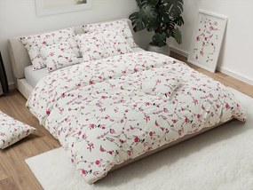 Lenjerie de pat creponata crem FLORAL CREAM Dimensiune lenjerie de pat: 70 x 90 cm | 140 x 200 cm