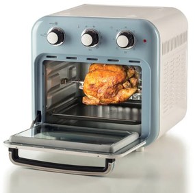 Friteuza cuptor cu aer cald Ariete VINTAGE 4632/05, 1400W, 16 L, Pana la 230°C, Timer, Cos rotativ, Alb/Albastru