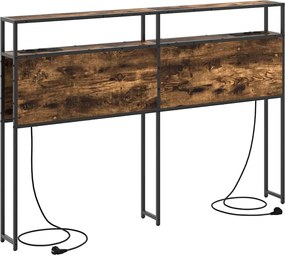 vidaXL Tăblie de depozitare cu raft Stejar afumat 140 cm Lemn compozit