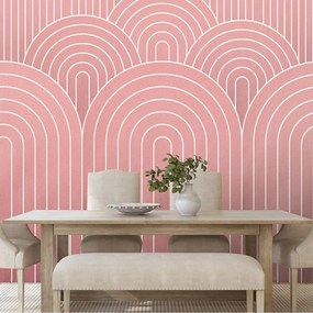 Tapet model de curcubeu roz antic Mid-Century