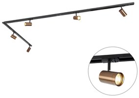 Sistem modern de șine monofazat cu 5 spoturi bronz închis - Jeana