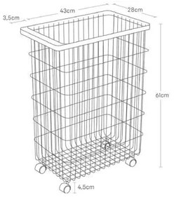 Coș de rufe negru din metal 55 l Tower – YAMAZAKI