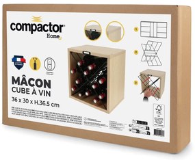 Raft pentru sticle de vin în culoare naturală cu aspect de lemn de frasin număr de sticle 12 36,5x36x29 cm Macon – Compactor