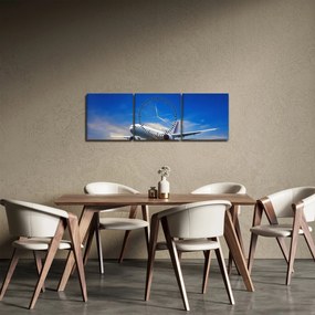 Tablou cu avion (cu ceas) (90x30 cm)