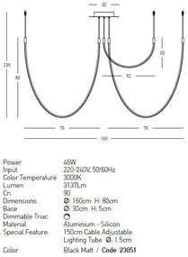 Lustra LED design decorativ modern Tube II L-160cm