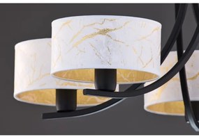 Jupiter 2104 - Lustră pe lanț ARTHUR 5xE27/15W/230V alb/negru/decor marmură