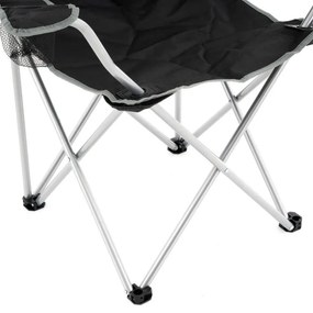 Set de 2 scaune pliabile - negru