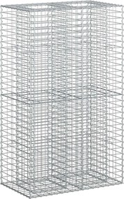 vidaXL Pat ridicat din gabion Argintiu 90 x 50 x 150 cm