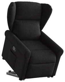 vidaXL Fotoliu rabatabil cu ridicare pe verticală, negru, textil