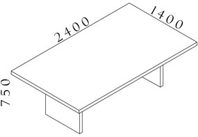 Masa de intalnire Lineart 240 x 140 cm, ulm deschis