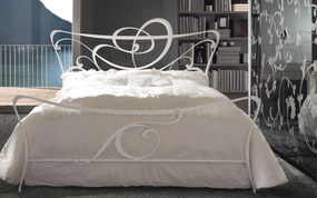 Pat lemn masiv Susan – eleganță curbilinie din fier forjat - 180x200
