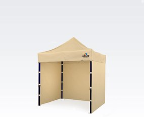 Cort de petrecere 2x2 m cu 3 pereți: pliabil tip foarfecă, adăpost din oțel pentru grădină - cu 3 pereți - Bej