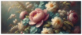 Tablou - Natură moartă cu flori - pictură (120x50 cm)