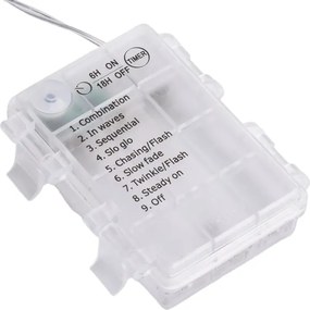 Aigostar - Instalație luminoasă de Crăciun LED pentru exterior 300xLED/8 funcții 3xAA 18x0,4m IP44 multicoloră