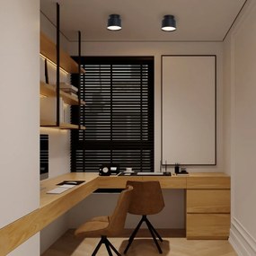 Mini Plafoniera LED cu lumina ambientala in sus Ovidia negru D-11cm