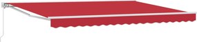 vidaXL Copertină retractabilă manuală Roșu 4 × 3,5 m
