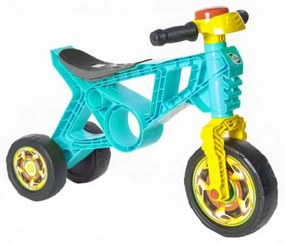 Motocicleta cu functie de trotineta fara pedale pentru copii NOVOKIDS™ EVO Balance Bike, Cu claxon, Maxim 30 Kg, 3 roti, Stabilitate mare, Turquoise