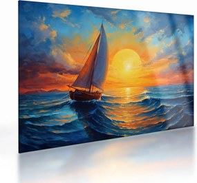Tablou pe sticlă - Sailboats (70x50 cm)