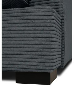 Canapea gri cu tapițerie din catifea reiată 236 cm Mobby – Scandic