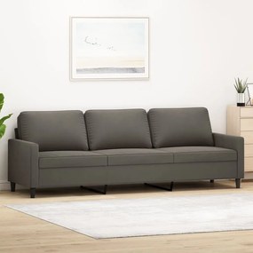 Canapea cu 3 locuri, gri inchis, 210 cm, material catifea Morke gra, 228 x 77 x 80 cm
