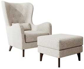 Fotoliu cu suport picioare Calimero II  (crem + wenge). 1099320