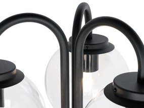 Lămpă de grădină neagră cu sticlă transparentă 200 cm 3 lumini IP44 - Sfera